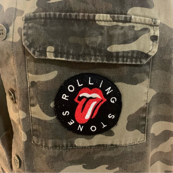 FOREVER 21 Rolling Stones Tour 1978 Camo Utility Vest Size M - Picture 3 of 11